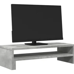 vidaXL Soporte de pantalla madera ingeniería gris hormigón 54x22x15 cm Gris hormig&oacute;n Sale