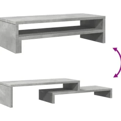 vidaXL Soporte de pantalla madera ingeniería gris hormigón 54x22x15 cm Gris hormig&oacute;n Sale