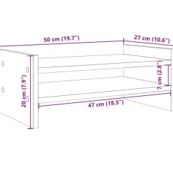 vidaXL Electrónica-Soporte de pantalla madera ingeniería 50x27x20 cm