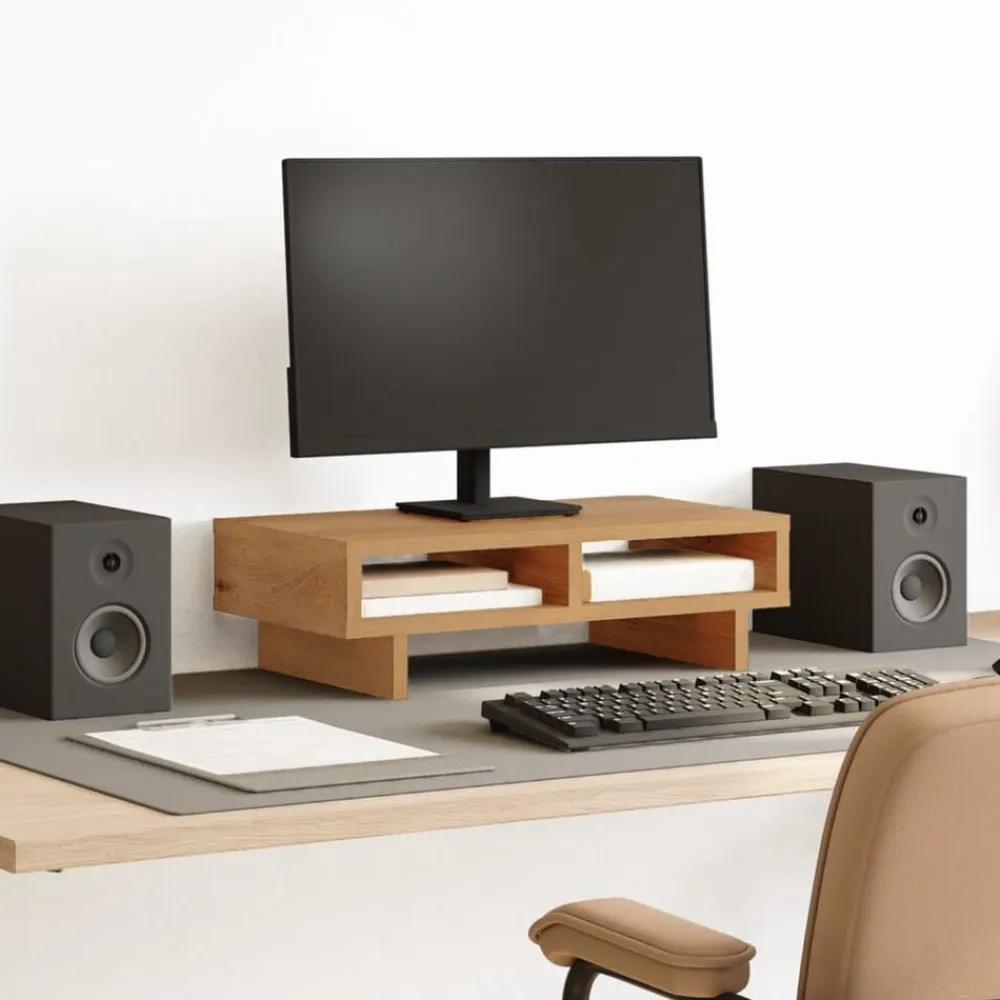 vidaXL Soporte de pantalla madera ingeniería Sonoma 50x27x15 cm Roble Online
