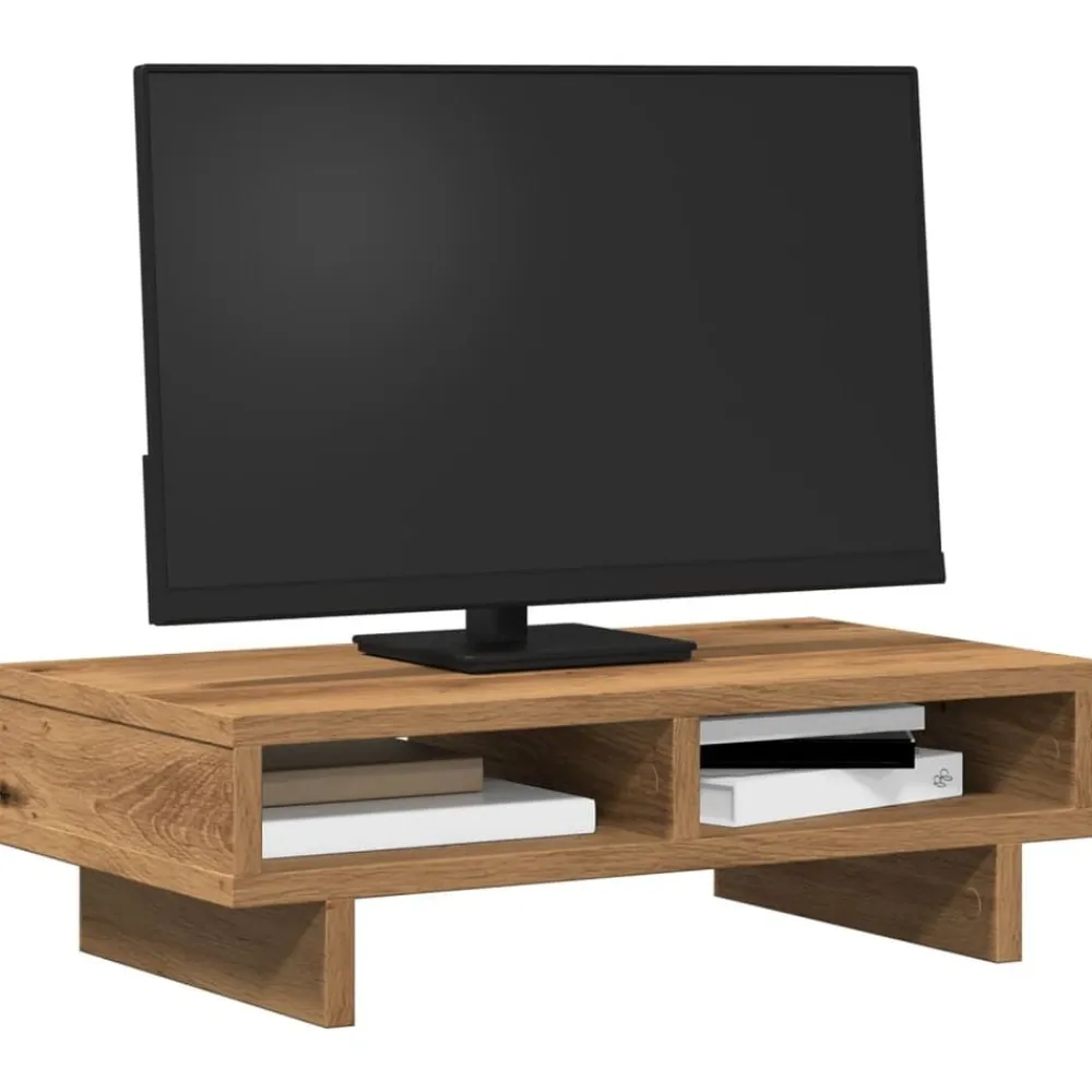 vidaXL Soporte de pantalla madera ingeniería Sonoma 50x27x15 cm Roble Online