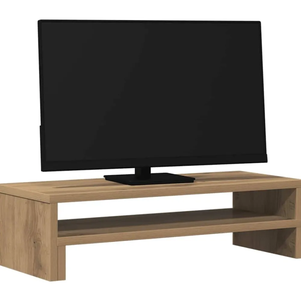 vidaXL Electrónica-Soporte de pantalla madera ingeniería roble Sonoma 54x22x15 cm