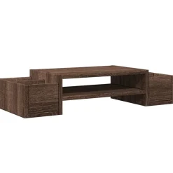 vidaXL Soporte de pantalla con almacenaje marrón roble 70x27x15 cm Marrón roble Discount