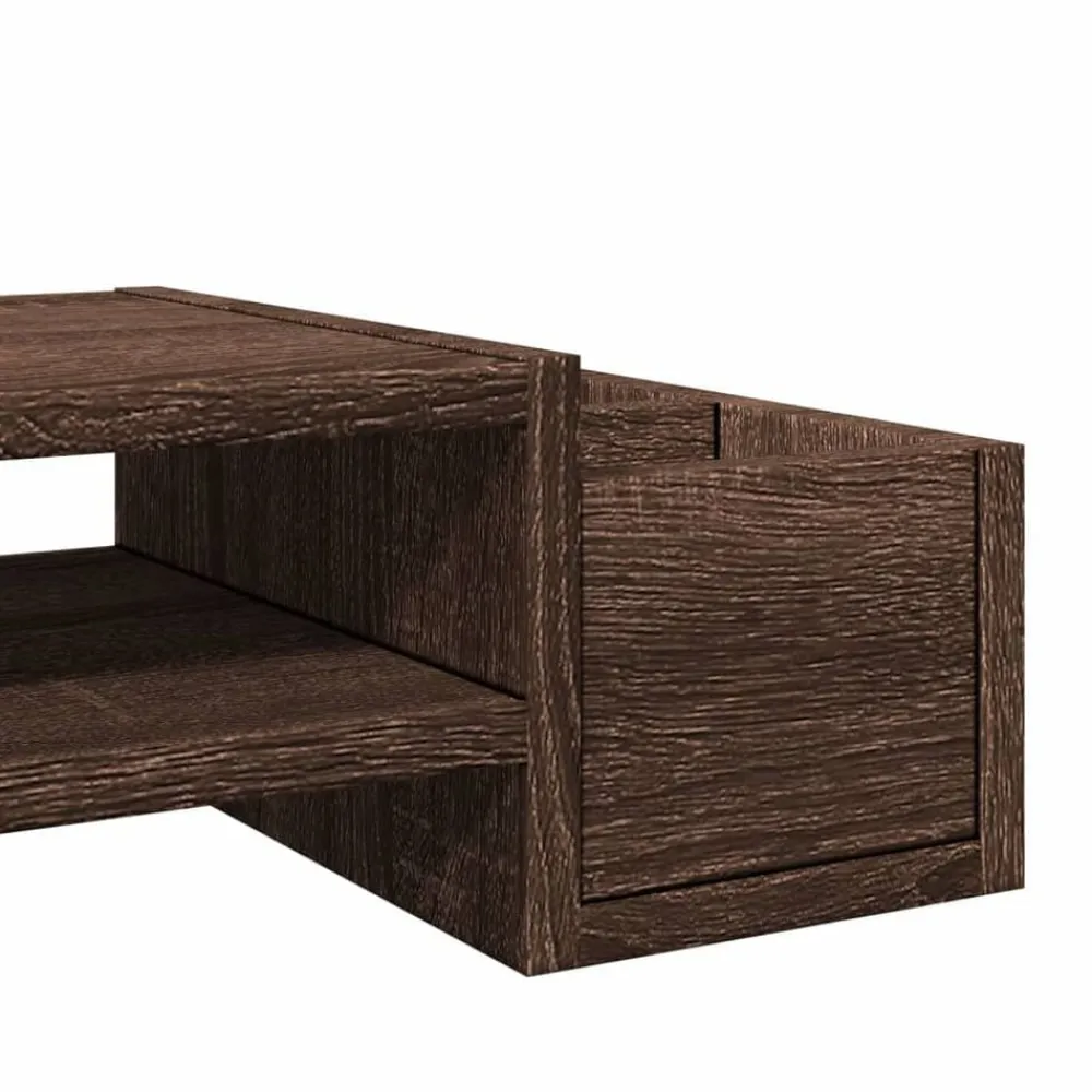 vidaXL Soporte de pantalla con almacenaje marrón roble 70x27x15 cm Marrón roble Discount