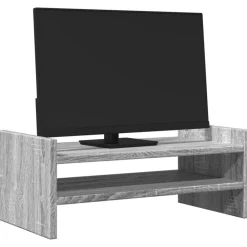 vidaXL Soporte de pantalla madera ingeniería 50x27x20 cm Gris sonoma Clearance