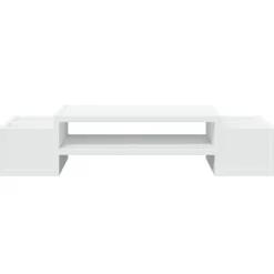 vidaXL Soporte de pantalla con almacenaje madera 70x27x15 cm Blanco Best