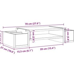 vidaXL Soporte de pantalla con almacenaje madera 70x27x15 cm Blanco Best