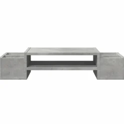 vidaXL Electrónica-Soporte de pantalla con almacenaje gris hormigón 70x27x15 cm