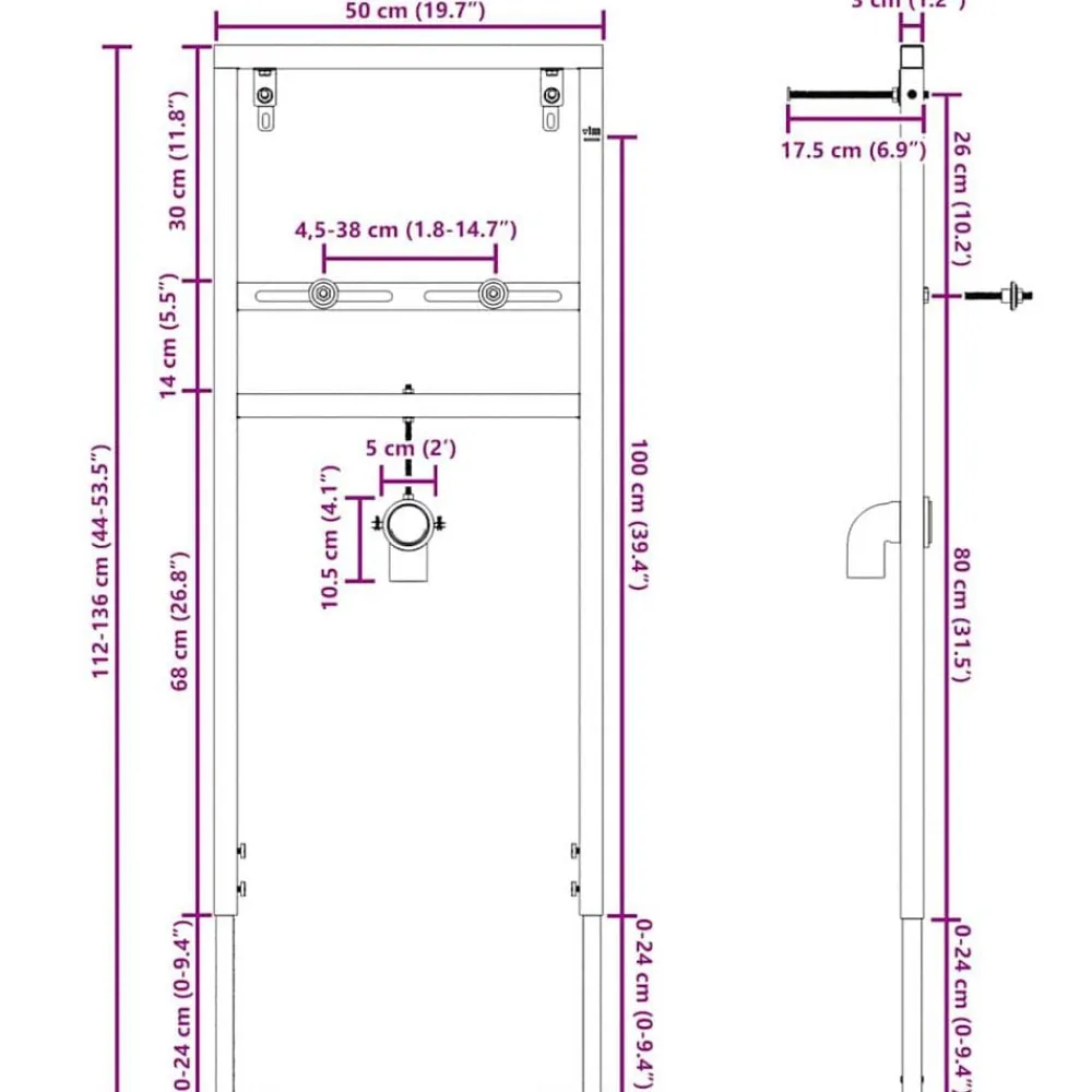 vidaXL Soporte de pared de baño Manual Azul 50 x 3 x 112 cm Clearance