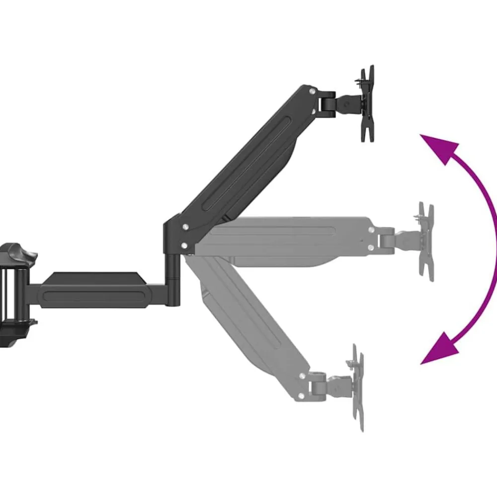vidaXL Electrónica-Soporte de pared para monitor máximo 27'' resorte de gas 10 kg