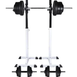vidaXL Fitness Y Musculación-Soporte de pesas con pesas y mancuernas 60,5 kg