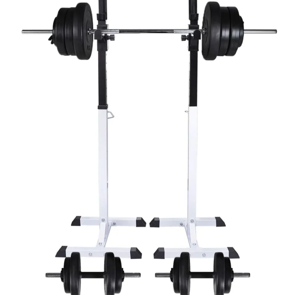 vidaXL Fitness Y Musculación-Soporte de pesas con pesas y mancuernas 60,5 kg