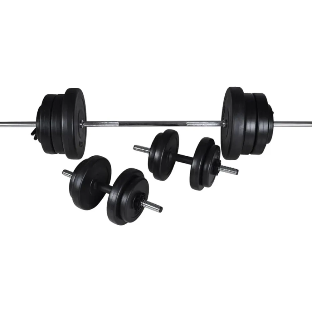 vidaXL Fitness Y Musculación-Soporte de pesas con pesas y mancuernas 60,5 kg