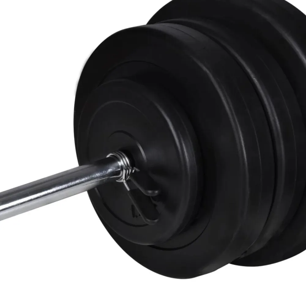 vidaXL Fitness Y Musculación-Soporte de pesas con pesas y mancuernas 60,5 kg