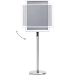 vidaXL Soporte de pie para carteles A3 aleación de aluminio Plateado Online