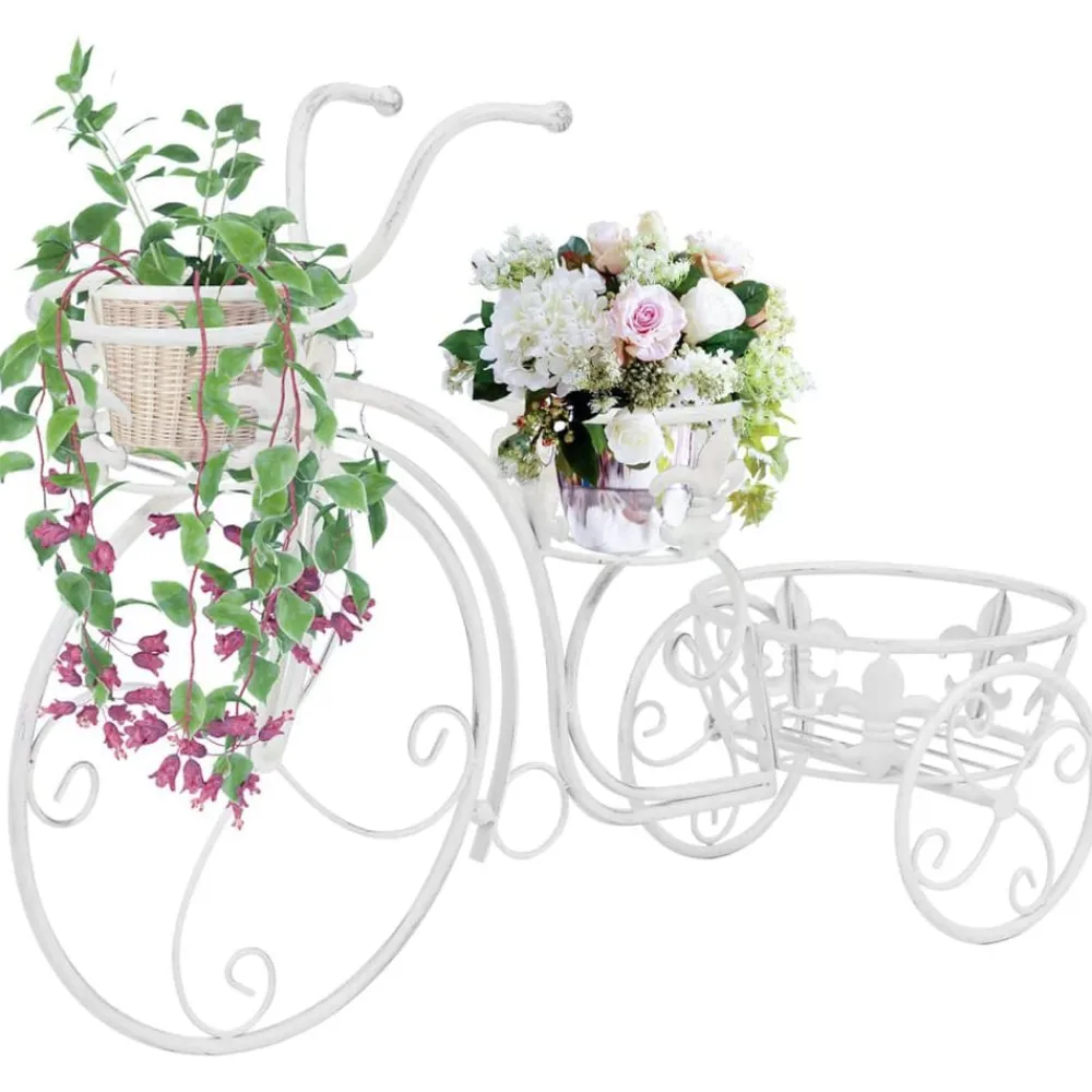 vidaXL Jardín-Soporte de plantas con forma de bicicleta metal estilo vintage