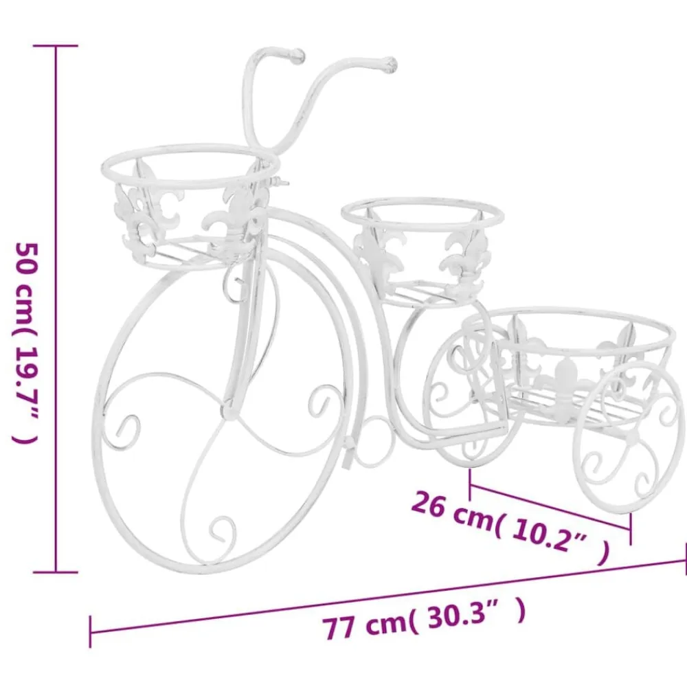 vidaXL Jardín-Soporte de plantas con forma de bicicleta metal estilo vintage