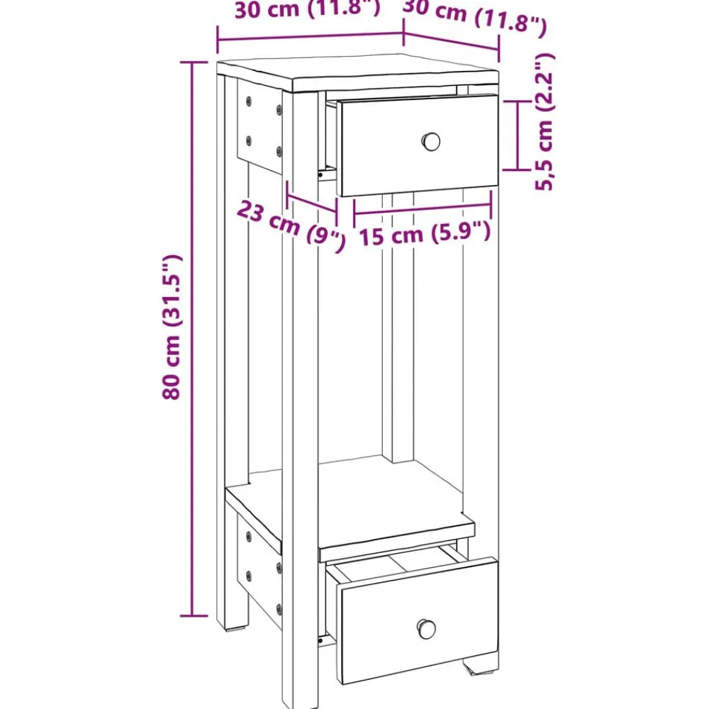 vidaXL Soporte de plantas Marrón 30 x 30 x 80 cm Madera de Caoba Outlet