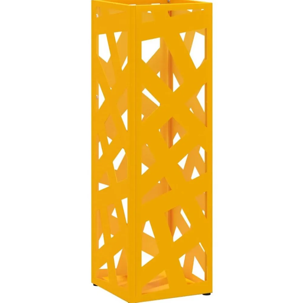 vidaXL Soporte de Sombrilla Mostaza 15,5 x 15,5 x 49 cm Metal Amarillo mostaza Sale