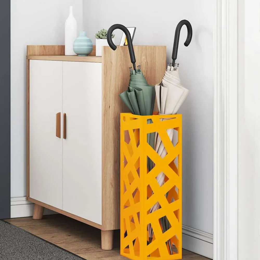vidaXL Soporte de Sombrilla Mostaza 15,5 x 15,5 x 49 cm Metal Amarillo mostaza Sale