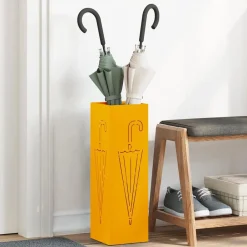 vidaXL Soporte de Sombrilla Mostaza 15,5 x 15,5 x 49 cm Metal Amarillo mostaza Sale
