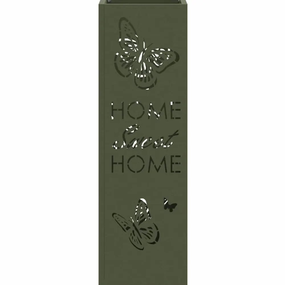 vidaXL Soporte de Sombrilla Oliva 15,5 x 15,5 x 49 cm Metal Verde oliva New
