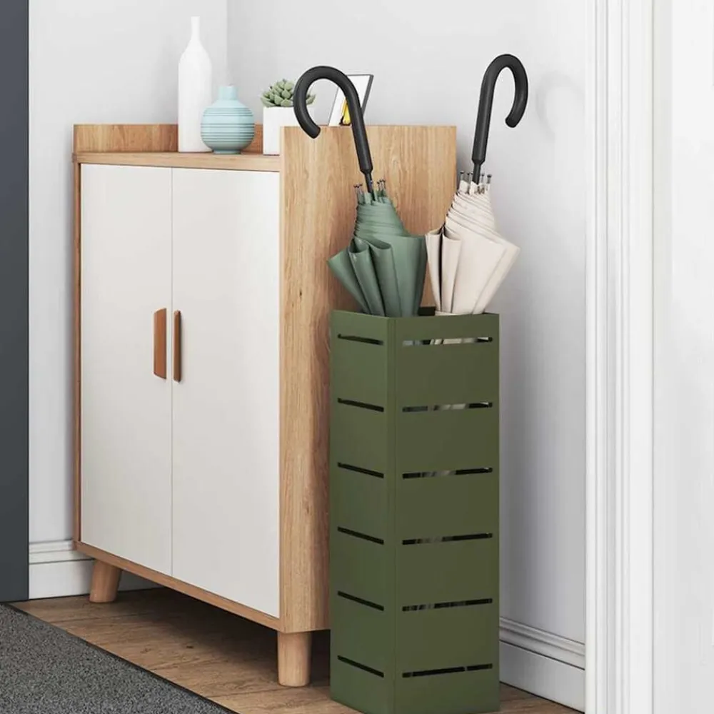 vidaXL Productos Del Hogar-Soporte de Sombrilla Oliva 15,5 x 15,5 x 49 cm Metal