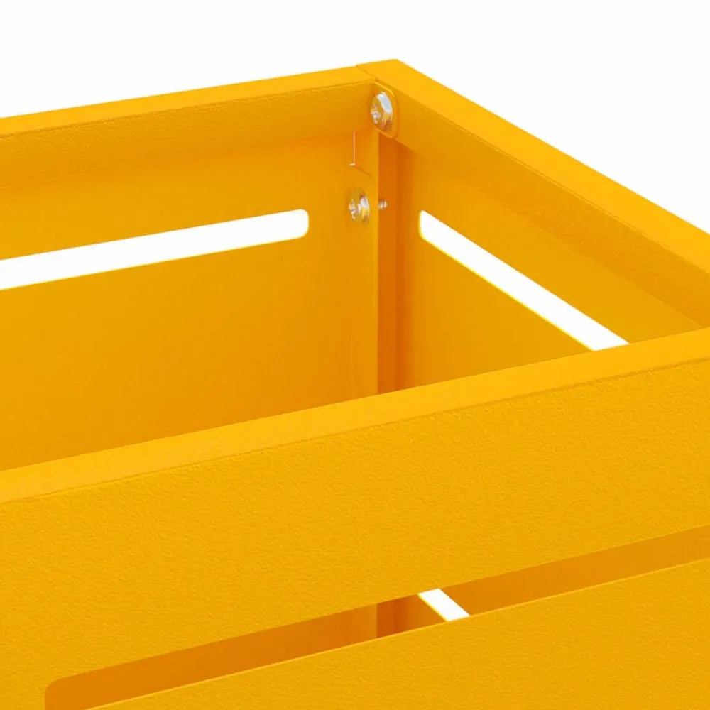 vidaXL Soporte de Sombrilla Mostaza 15,5 x 15,5 x 49 cm Metal Amarillo mostaza
