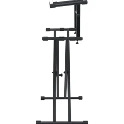vidaXL Soporte de teclado de doble refuerzo en X negro