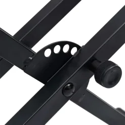 vidaXL Soporte de teclado de doble refuerzo en X negro
