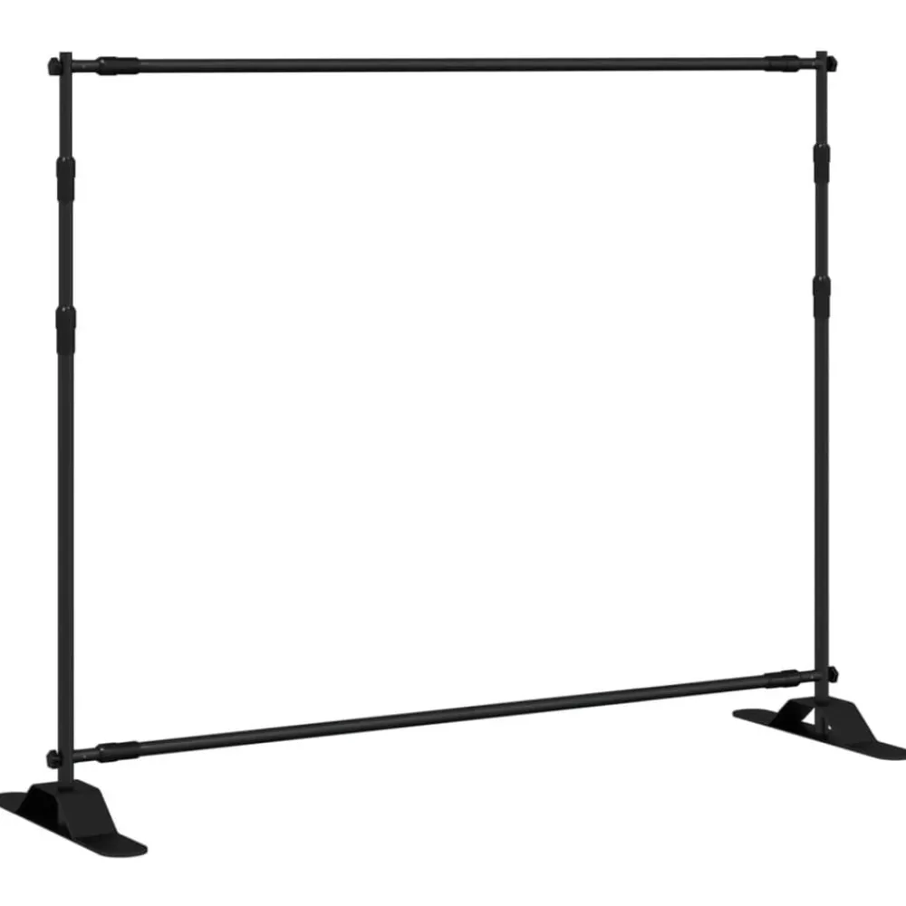 vidaXL Soporte de telón de fondo acero negro 254x243 cm Outlet