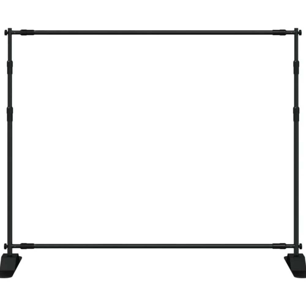 vidaXL Soporte de telón de fondo acero negro 254x243 cm Outlet