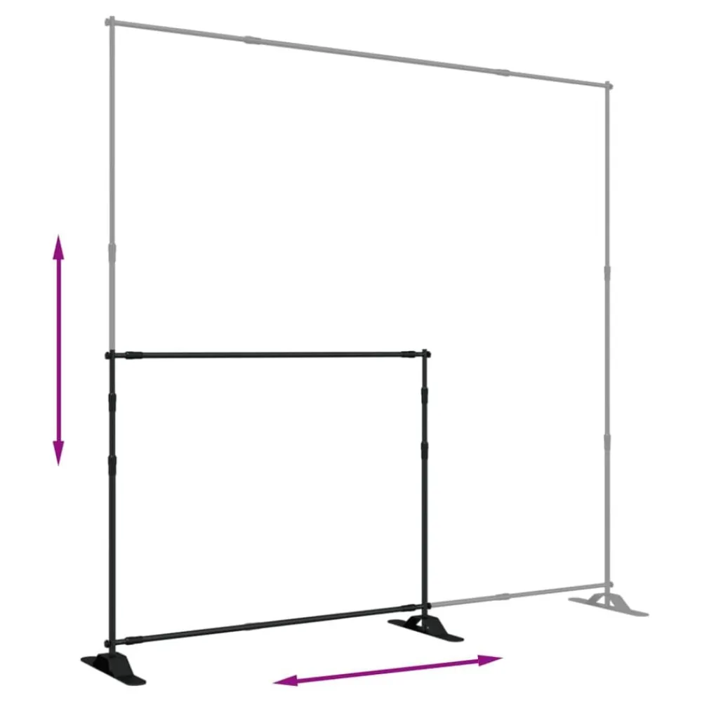 vidaXL Soporte de telón de fondo acero negro 254x243 cm Outlet