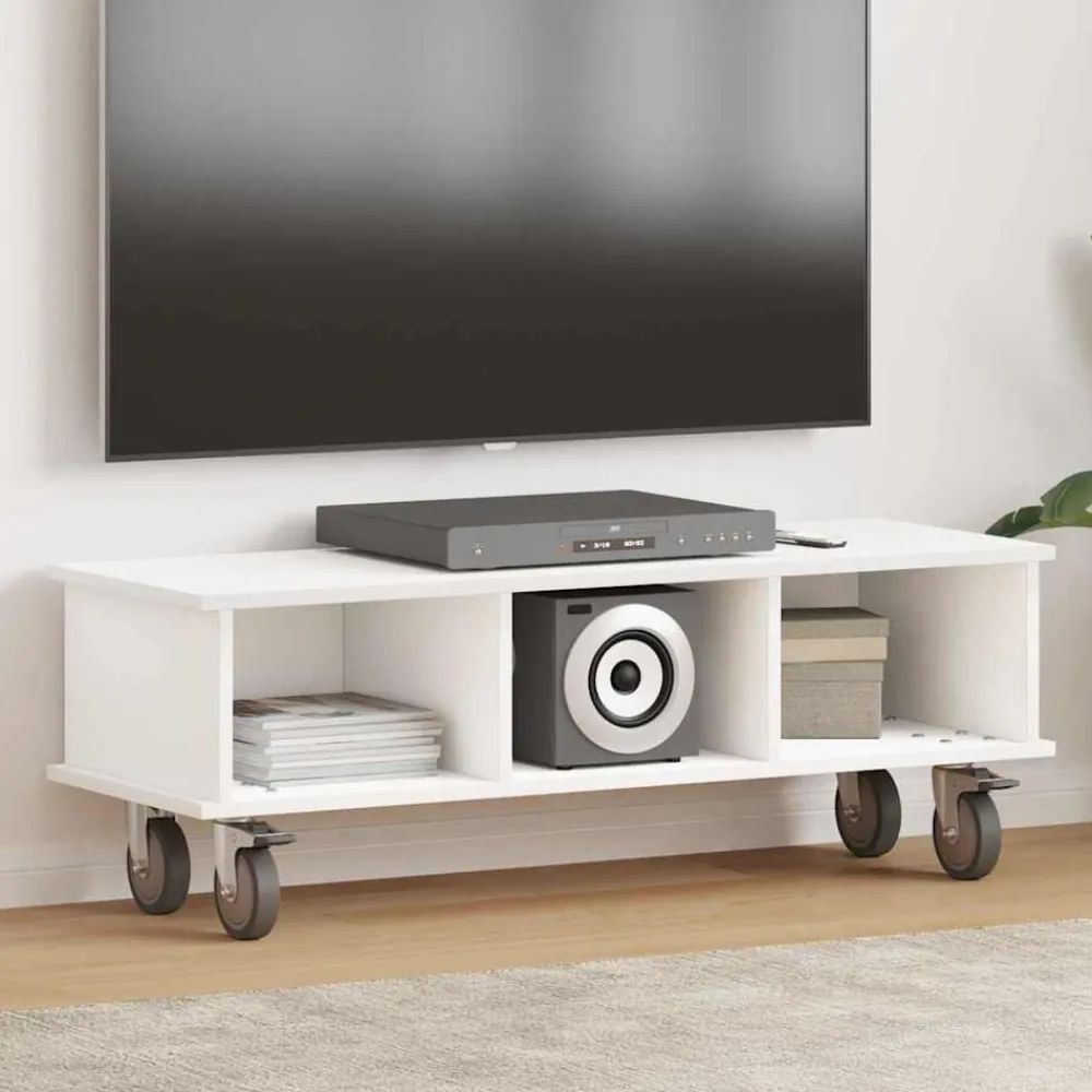 vidaXL Soporte de TV 100 x 35 x 35 cm Madera de ingeniería White Sale