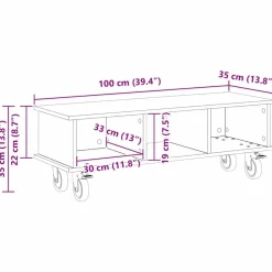 vidaXL Soporte de TV 100 x 35 x 35 cm Madera de ingeniería White Sale