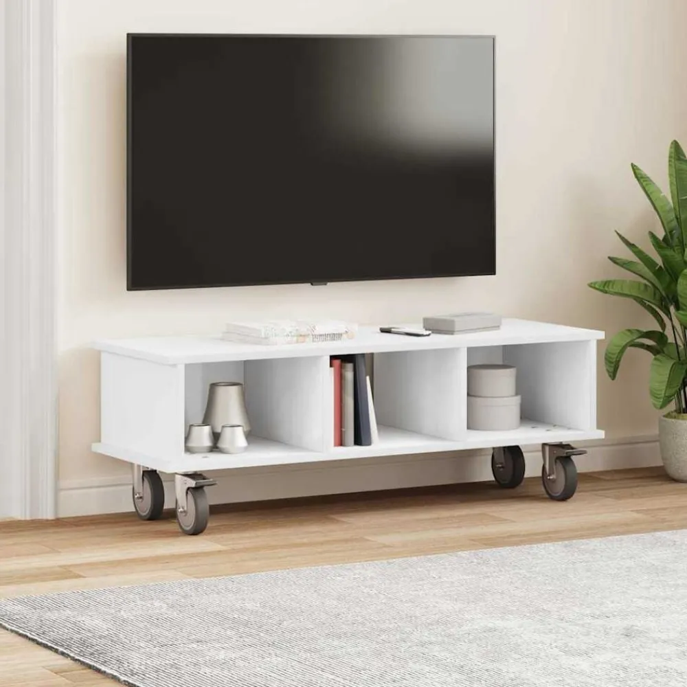 vidaXL Soporte de TV 100 x 35 x 35 cm Madera de ingeniería White Sale