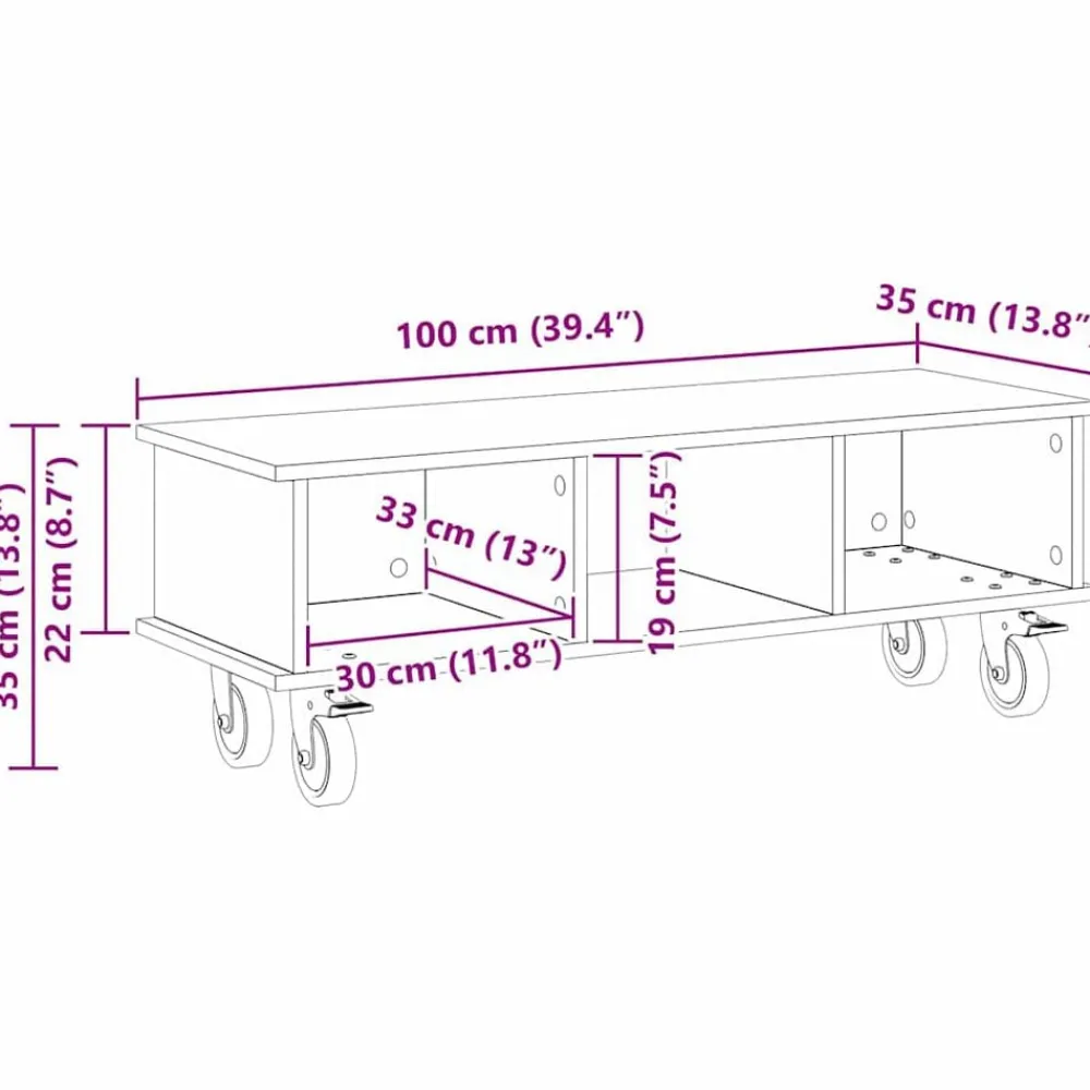vidaXL Soporte de TV Gris Concreto 100 x 35 x 35 cm Gris hormigón Hot