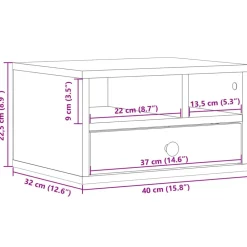 vidaXL Soporte impresora madera ingeniería gris hormigón 40x32x22,5 cm Gris hormigón Discount