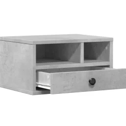 vidaXL Soporte impresora madera ingeniería gris hormigón 40x32x22,5 cm Gris hormigón Discount