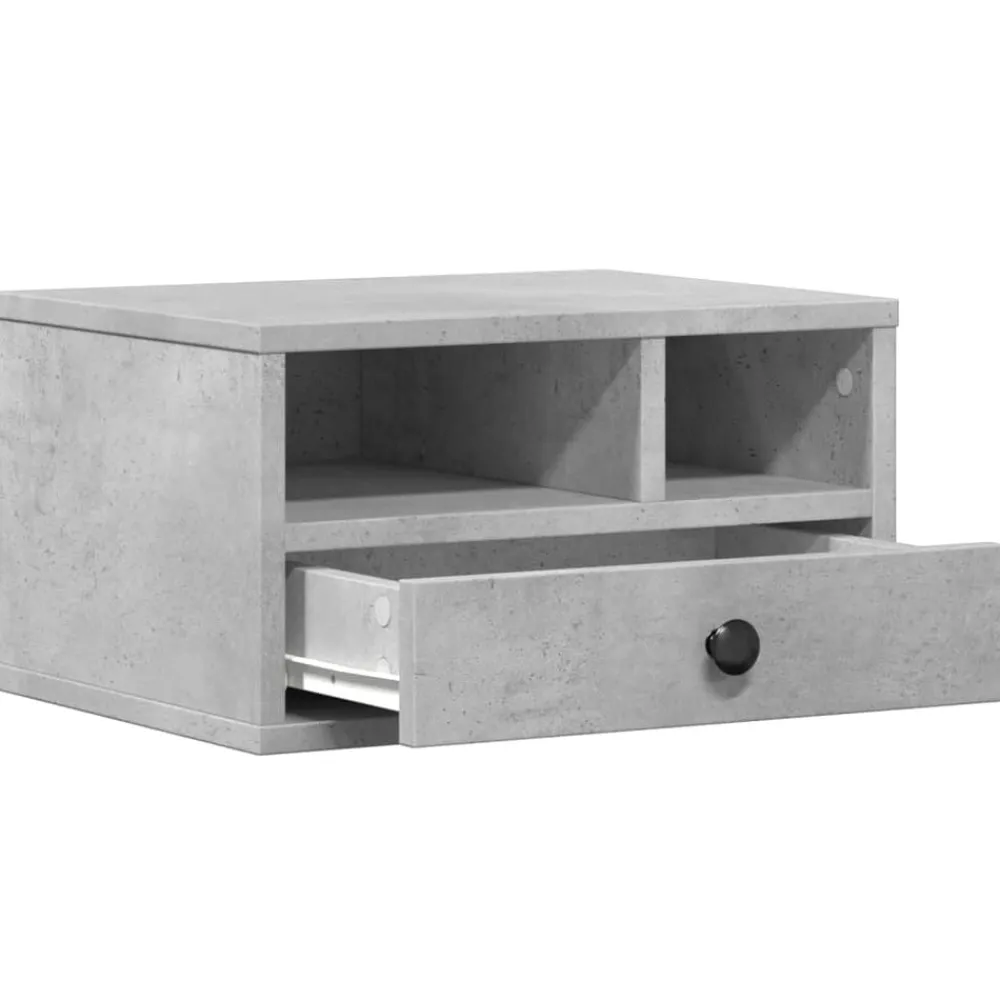 vidaXL Soporte impresora madera ingeniería gris hormigón 40x32x22,5 cm Gris hormigón Discount
