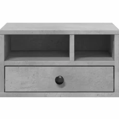 vidaXL Soporte impresora madera ingeniería gris hormigón 40x32x22,5 cm Gris hormigón Discount