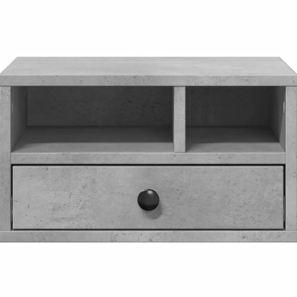vidaXL Soporte impresora madera ingeniería gris hormigón 40x32x22,5 cm Gris hormigón Discount