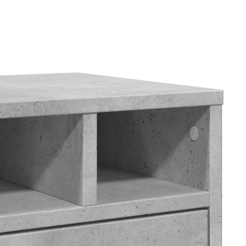 vidaXL Soporte impresora madera ingeniería gris hormigón 40x32x22,5 cm Gris hormigón Discount