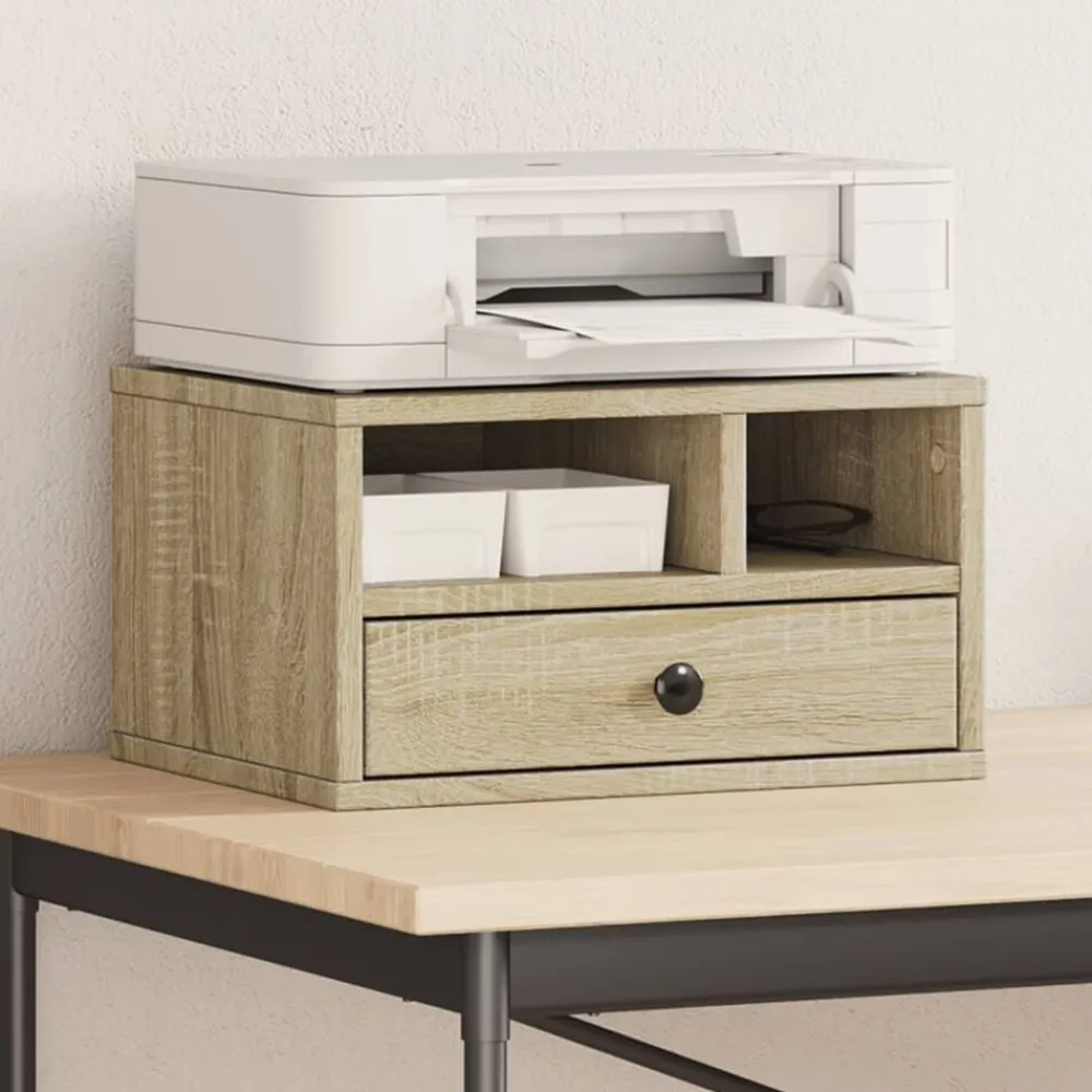 vidaXL Soporte impresora madera ingeniería 40x32x22,5 cm Roble Sonoma New