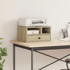 vidaXL Soporte impresora madera ingeniería 40x32x22,5 cm Roble Sonoma New