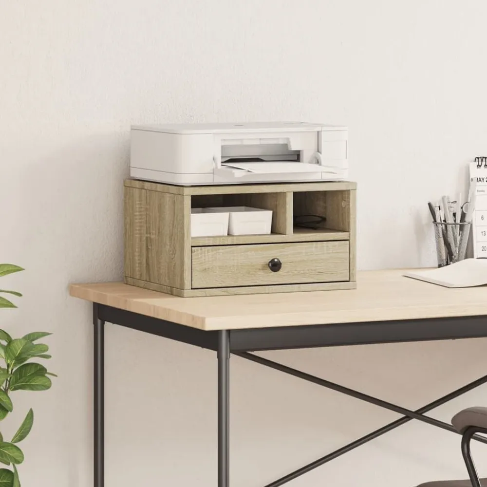 vidaXL Soporte impresora madera ingeniería 40x32x22,5 cm Roble Sonoma New