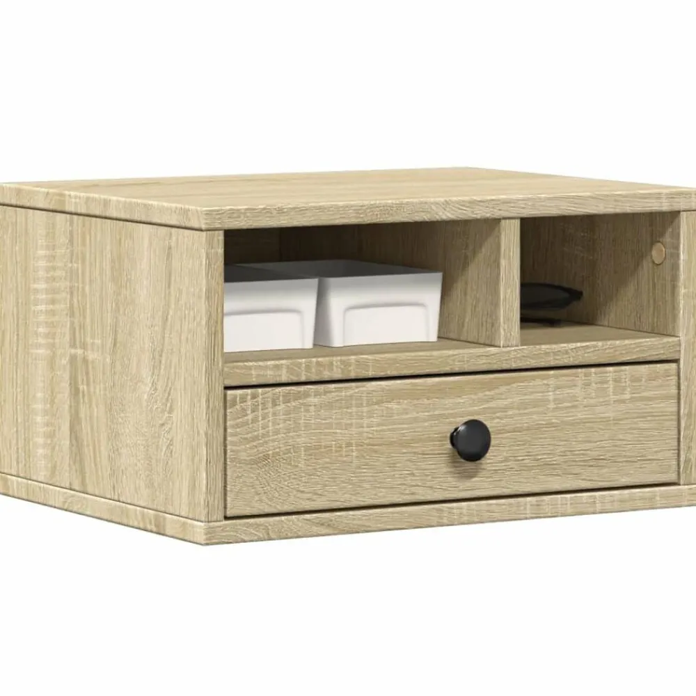 vidaXL Soporte impresora madera ingeniería 40x32x22,5 cm Roble Sonoma New