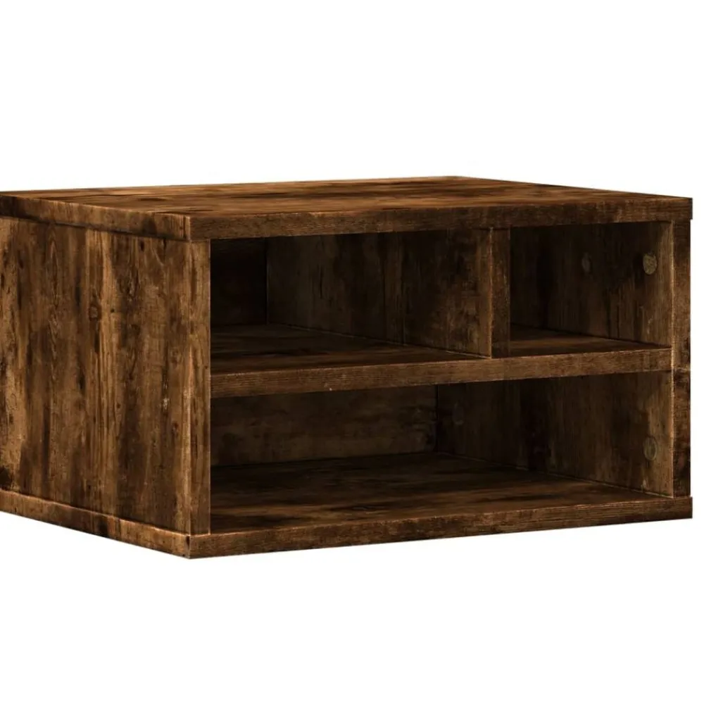 vidaXL Soporte impresora madera ingeniería 40x32x22,5 cm Roble ahumado