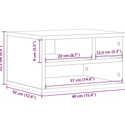 vidaXL Soporte impresora madera ingeniería 40x32x22,5 cm Roble ahumado