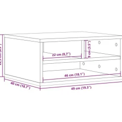vidaXL Electrónica-Soporte impresora madera ingeniería 49x40x22,5 cm